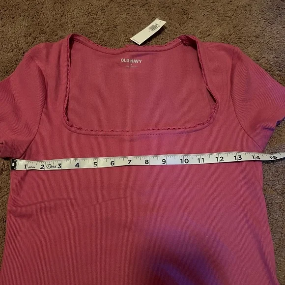 NWT Old Navy Lace Trim Rib Knit Top - Picture 7 of 8